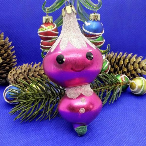Soviet Vintage Christmas Toy Cipollino. Big Glass Antique Toy