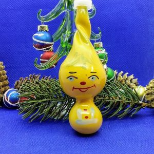 Soviet Antique Christmas Toy Cipollino. Big Glass Vintage Toy