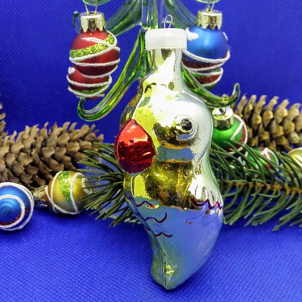 Soviet Vintage Glass Christmas tree toy Parrot.Xmas tree toy USSR 2 Soviet Vintage Glass Christmas tree toy Parrot.Xmas tree toy USSR - Image 2