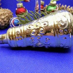 Soviet Vintage Glass Christmas tree toy Big Bell.Antique Xmas toy