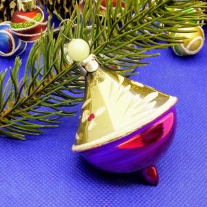 Antique Vintage Christmas Toy Whirligig. Christmas glass Toy Yula