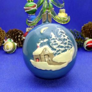 Soviet Antique Christmas Glass Ball. Vintage Xmas Glass Ornaments