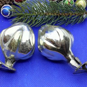 Soviet Antique Christmas tree toys Flower Buds. Glass Xmas toys