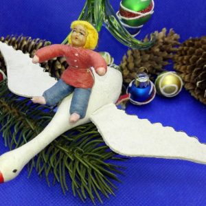 Antique Soviet Christmas Toy Geese-Swans. Old Russian Xmas Decor