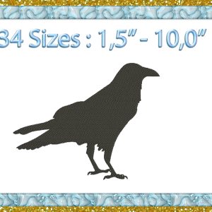 Raven Silhouette Embroidery design