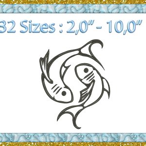 Pisces Embroidery Design