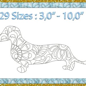 Handmade Marketplace 574 Dachshund machine Embroidery design Instant Download
