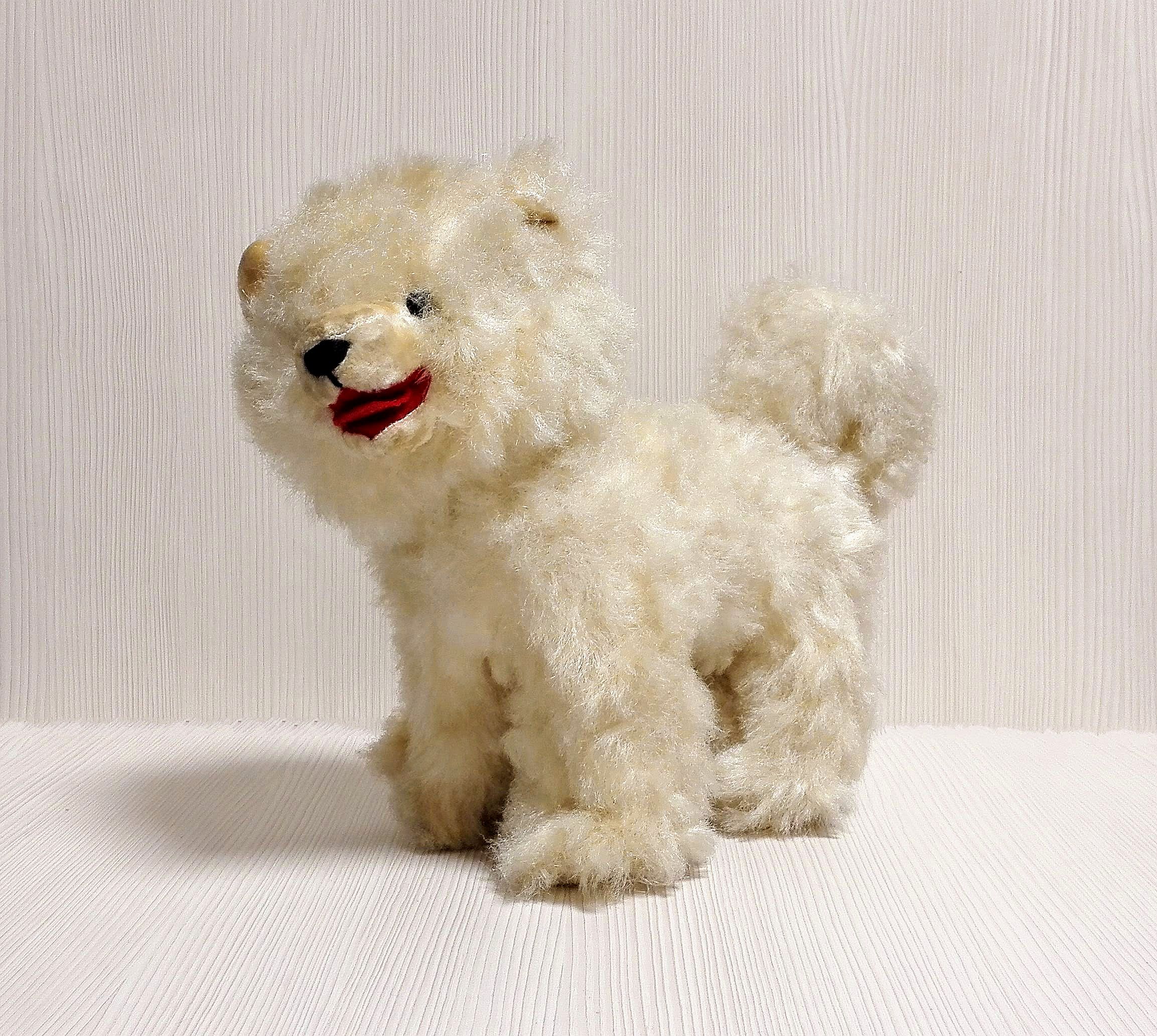 Samoyed Dog Vintage Soviet Toy.White Dog. Antique Toys USSR