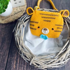 Crochet pattern bag purse tiger pdf tutorial