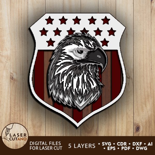 Multilayer Laser Cut File EAGLE for 4th Of July