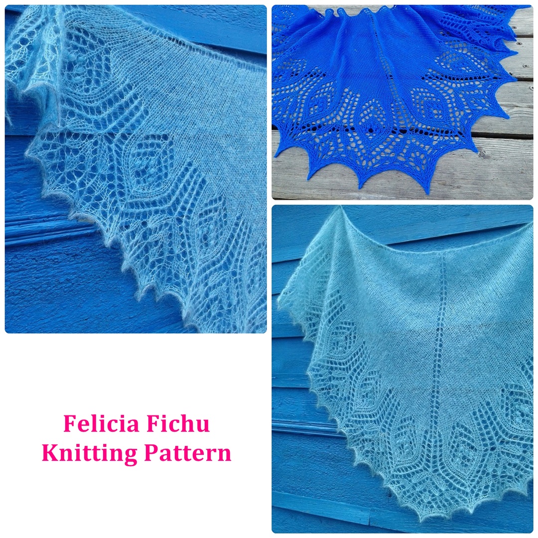 Fichu Style Lace Shawls Collection 3 Knitting Patterns EBook 5 Felicia fichu knitting patterns. It`s a small lace shawlette.
