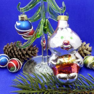 Soviet Vintage Christmas Glass Toy Cipollino. Xmas tree toy USSR