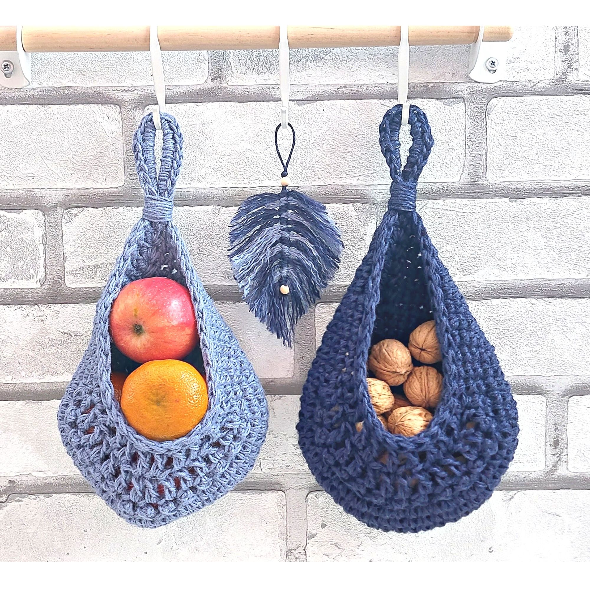 Crochet Hanging Basket, Storage Basket, Farmhouse Basket, Planter Basket,  Basket Wall Decor, Home Organization 