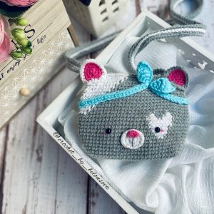 Crochet pattern bag purse cat kitty pdf tutorial