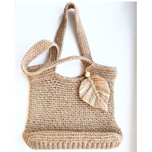 Large jute tote bag for beach, shopping