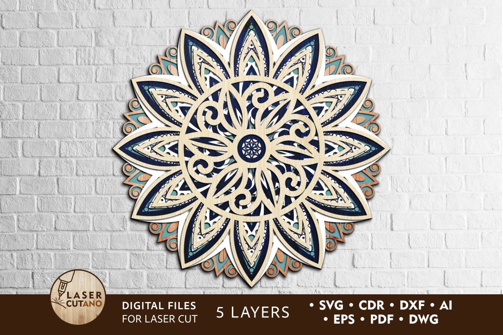 Multilayer Cut File MANDALA for Cricut or Wood Laser Cutting