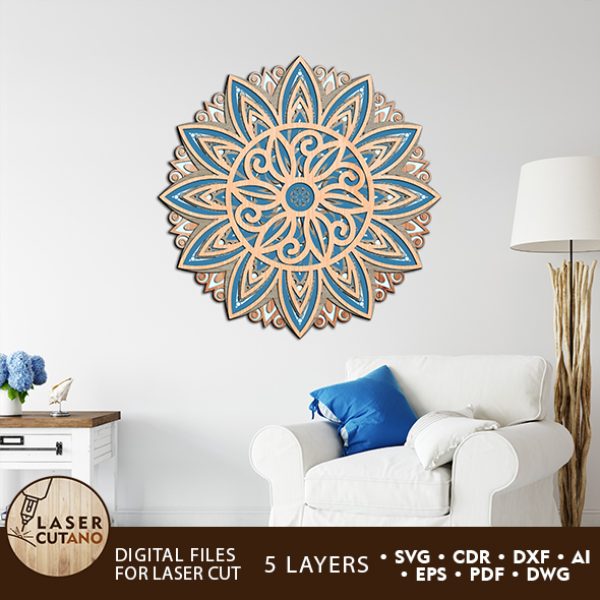 Multilayer Cut File MANDALA for Cricut or Wood Laser Cutting