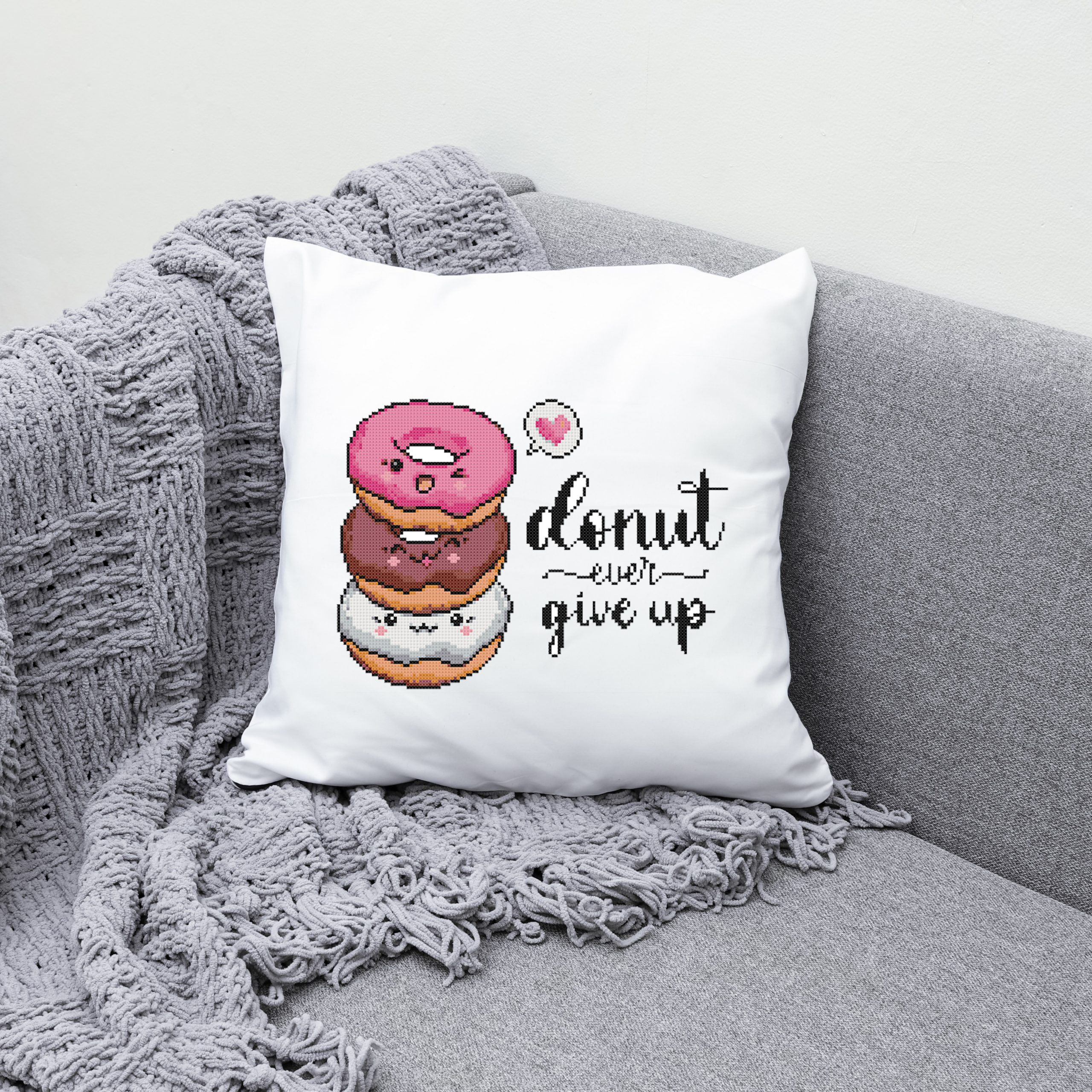 Donut cross stitch pattern PDF. Motivation cross stitch 3 Donut cross stitch pattern PDF