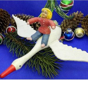 Antique Soviet Christmas Toy Geese-Swans. Old Russian Xmas Decor