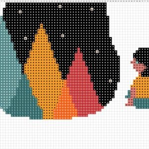 Bear cross stitch pattern, Modern cross stich, PDF Pattern /70/