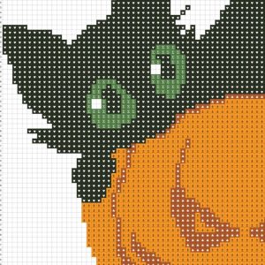 Cat pumkin Halloween Cross Stitch Pattern PDF /110/