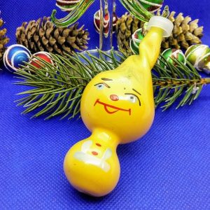 Soviet Antique Christmas Toy Cipollino. Big Glass Vintage Toy