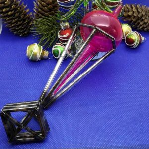 Soviet Antique Christmas Glass Air Balloon. Toy Aerostat Glass