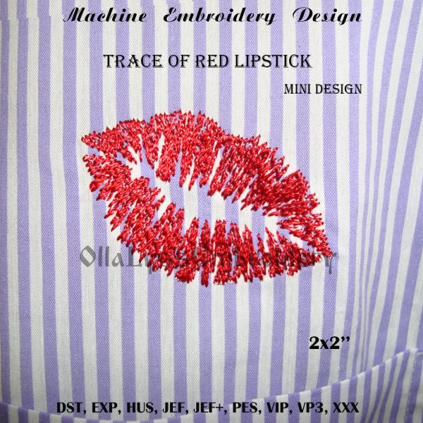 Trace of red lipstick