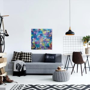 Acrilic painting, Origin abstraction painting “palette”, interior textured abstraction