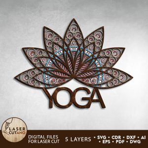 YOGA LOGO Laser Cut Sign Wood Cut Out