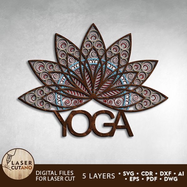 YOGA LOGO Laser Cut Sign Wood Cut Out