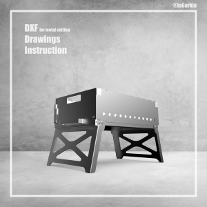 Steel Sheet Metal Drawings Plans Pattern Template Folding Brazier Project (dxf, PDF)