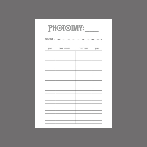 Digital pages for a photographer's notebook 3 Photoday