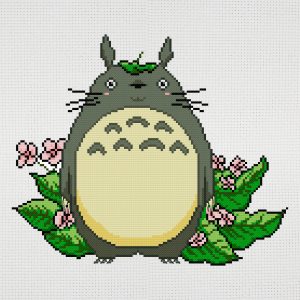 Funny Totoro cross stitch pattern PDF