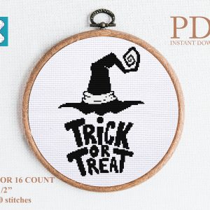 Trick or treat halloween cross stitch pattern