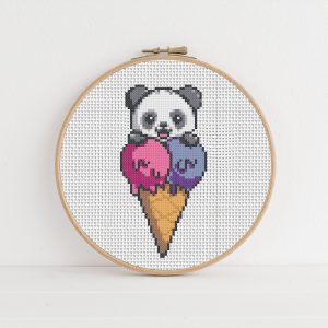 Funny panda cross stitch