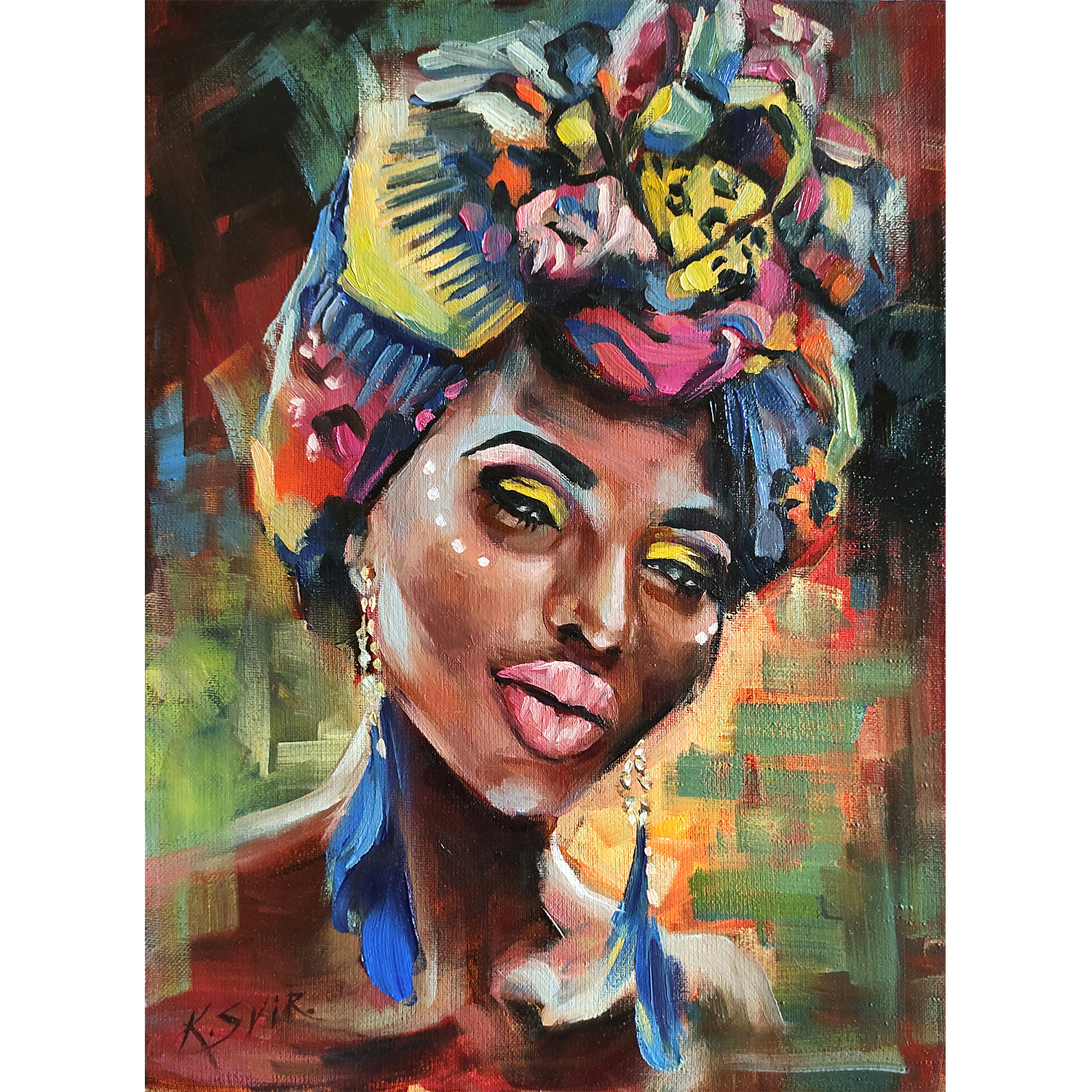 African Girls Art Black Woman Painting - Crealandia