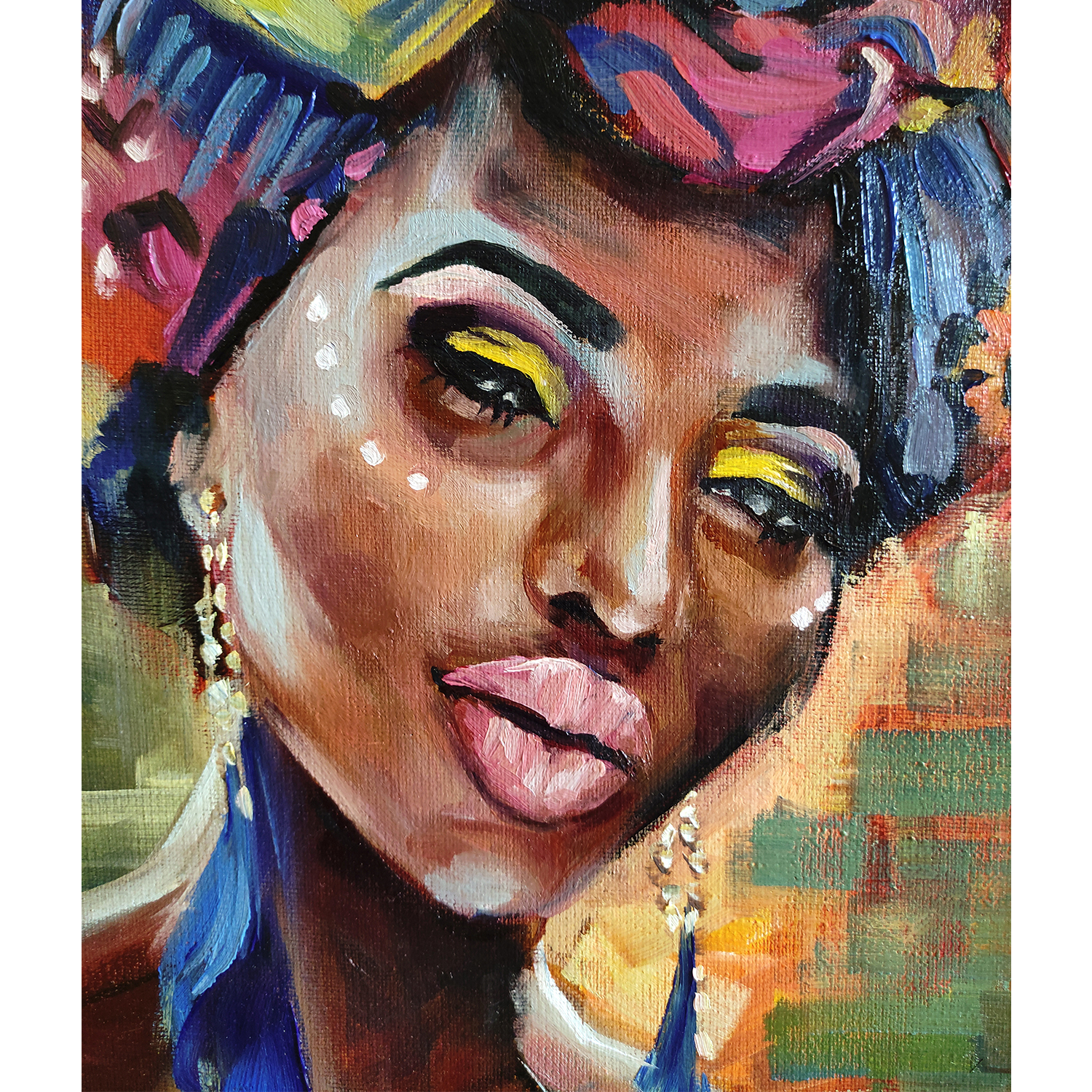 African Girls Art Black Woman Painting - Crealandia