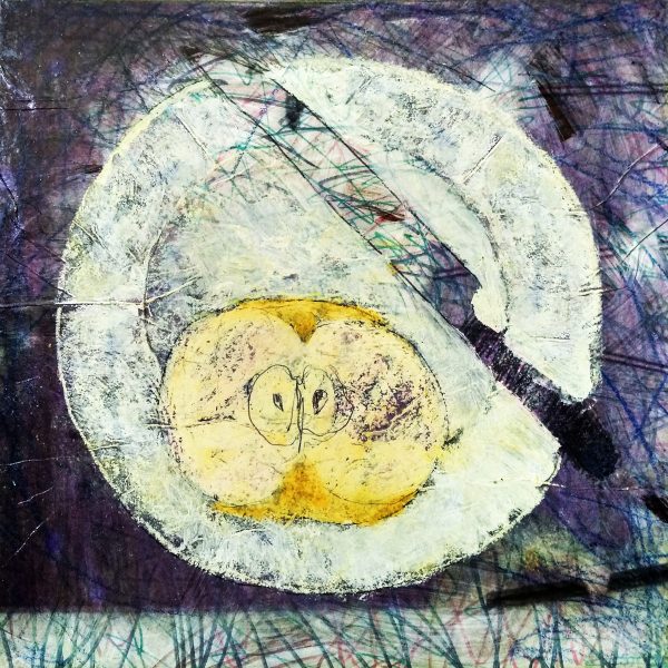 still life painting apple