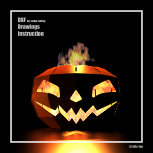 Sheet Metal Pattern Template Fire Pit Halloween Pumpkin Sculpture (dxf, PDF)