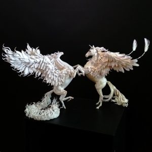 Winged horse Pegasus. Hand-sculpted figurine.