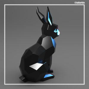 Steel Sheet Metal Drawings Plans Pattern Template Sitting Rabbit Project Sculpture (dxf, PDF)