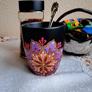 Home 494 Ceramic mug for tea and coffee with dot painting