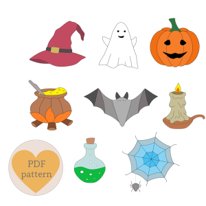 Stained glass Halloween patterns