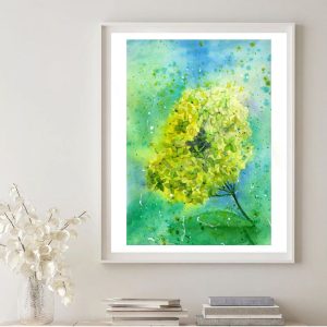 Hydrangea Painting 12*8″ Watercolor Floral Art by Yalozik