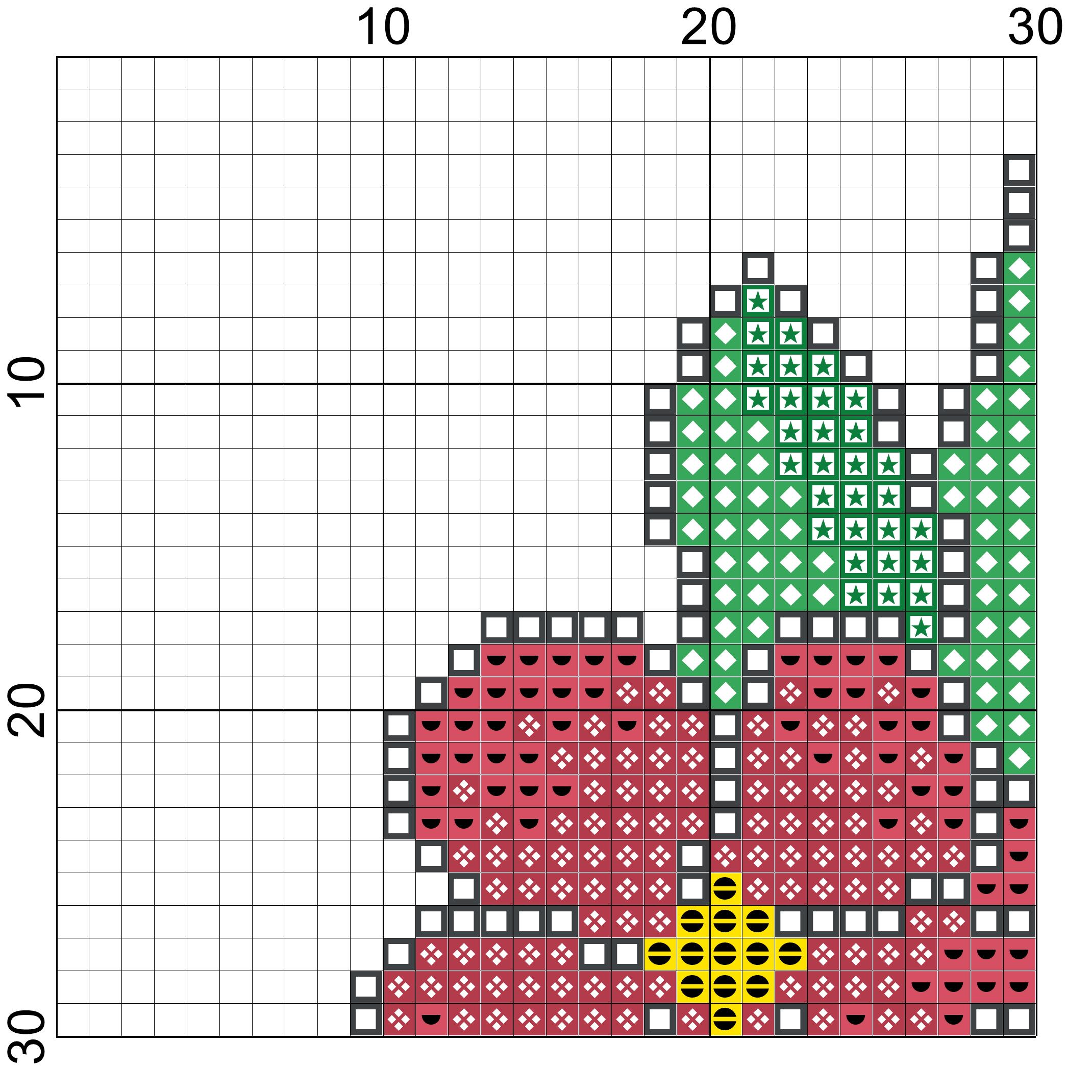 Heart cross stitch pattern PDF
