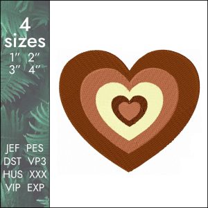 Latte Love Embroidery Design, coffee heart y2k dst pes, 4 sizes