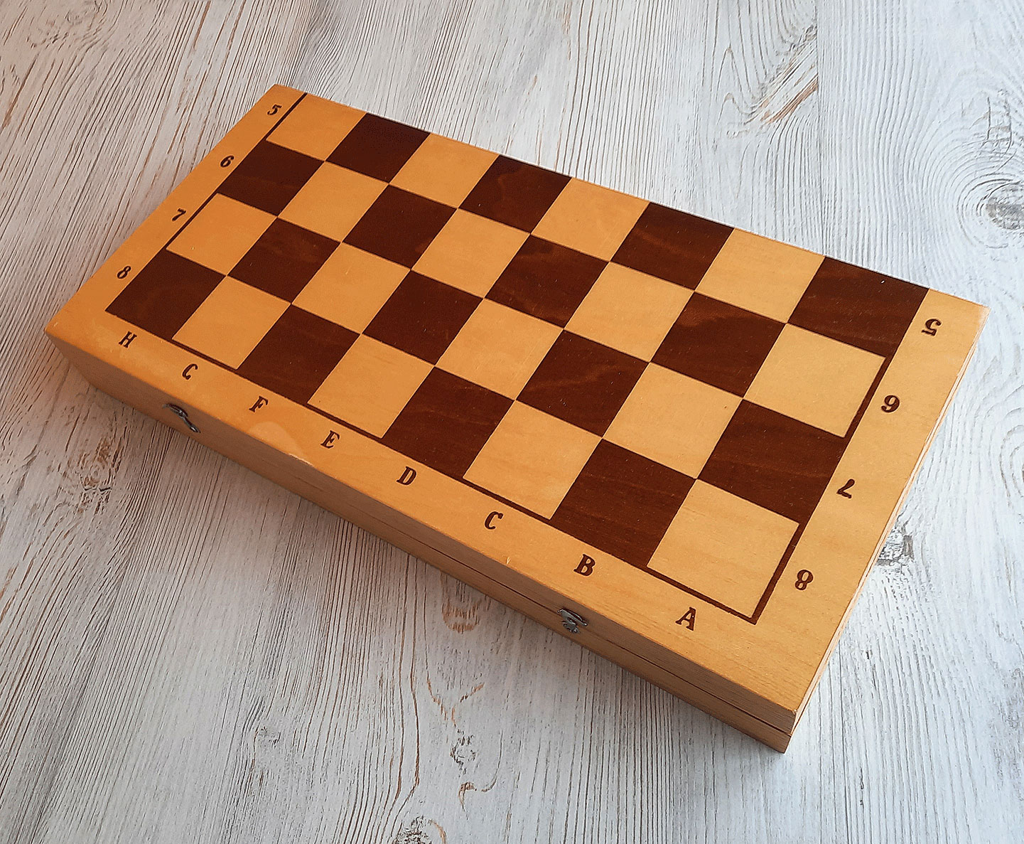 Soviet wooden chess board medium size - 40 cm vintage foldin - Inspire  Uplift