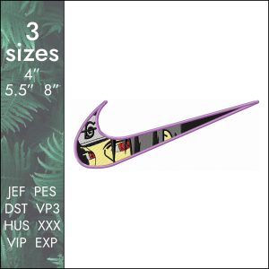 Itachi Nike Embroidery Design, Naruto anime file dst pes, 3 sizes