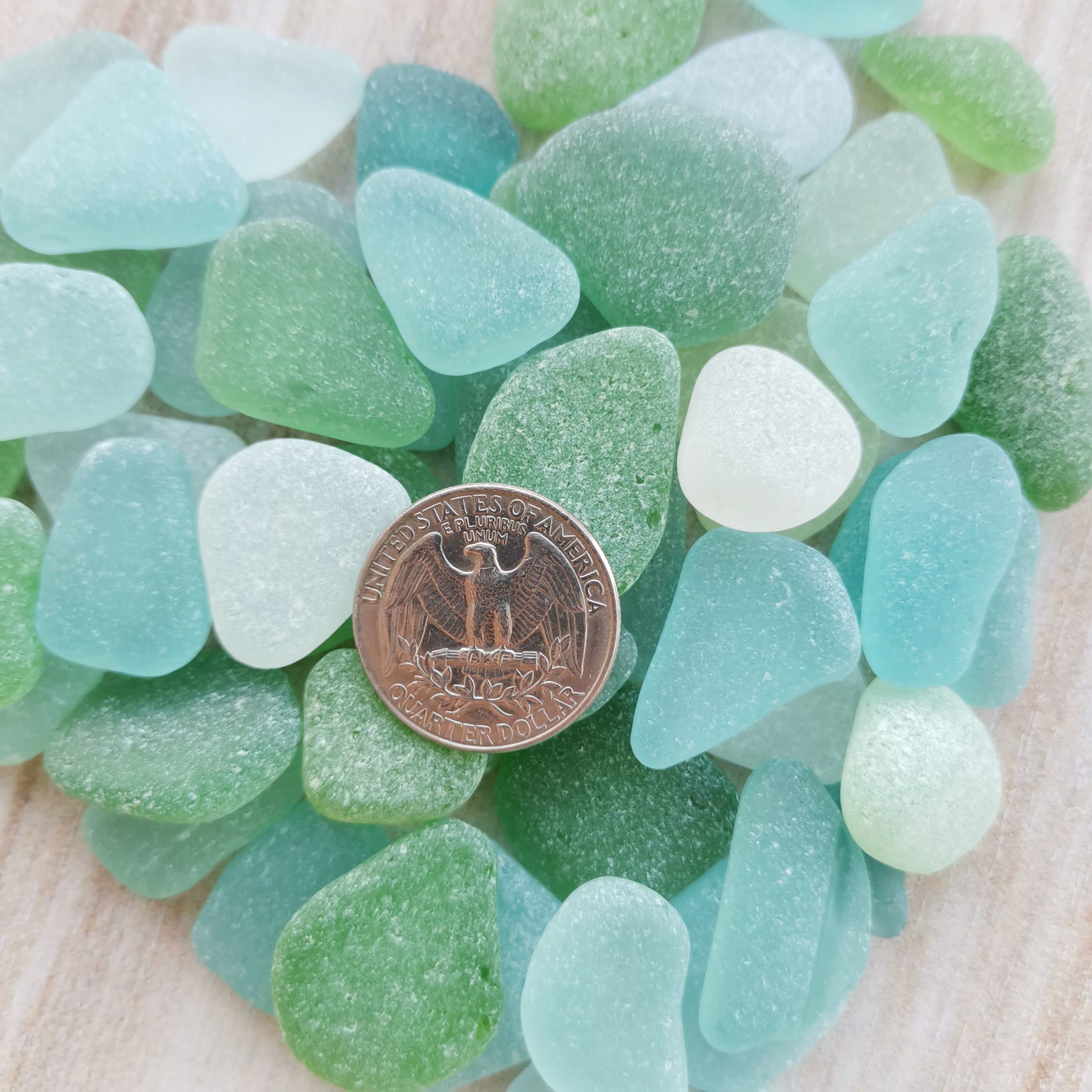 Authentic sea glass for jewelry 7 oz 50 pcs
